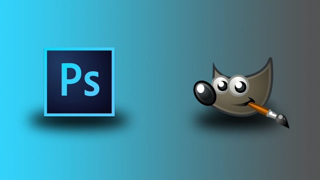 Una imagen mostrando los logos de Photoshop y Gimp.